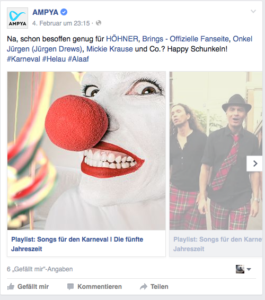 ampya Karnevalv Beispiel Social Media Marketing
