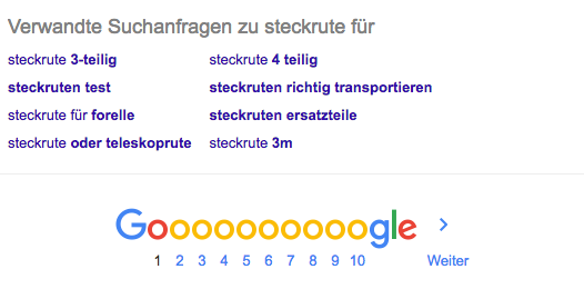 Google AutoSuggest unter den Suchanfragen