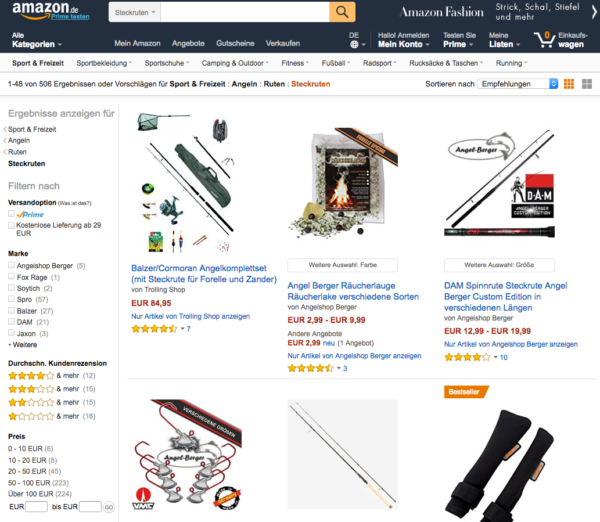 Amazon bietet andere Chancenkeywords