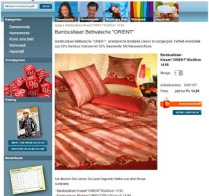 Screenshot der alten Produktdetailseite