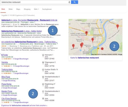 Suchergebnisanzeige bei Google