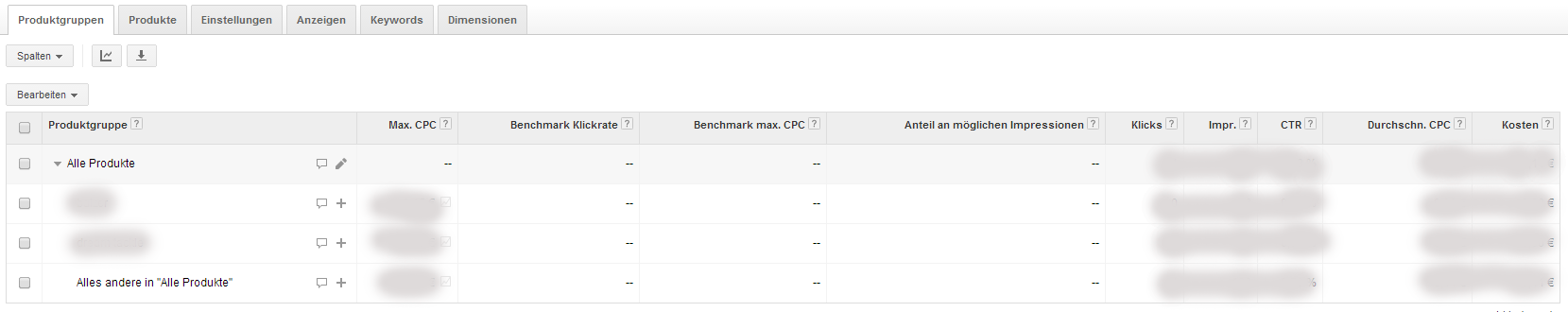 Screenshot der neuen Google Shopping Kampagnen-Struktur