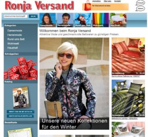 Screenshot der alten Startseite auf ronja.ch
