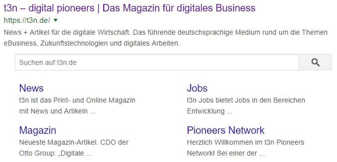 Rich Snippet: SiteSearchBox