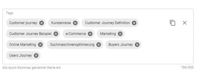 Beim Hochladen von YouTube Videos sollten Tags genutzt werden.