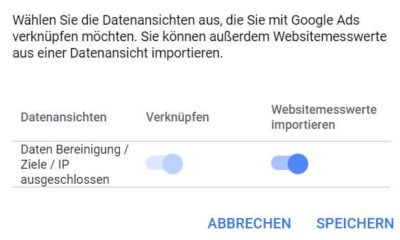 Conversions tracken durch die Verknüpfung von Google Ads und Analytics