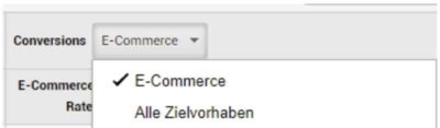 Zielvorhaben für Umsatztracking bei E-Commerce Shops