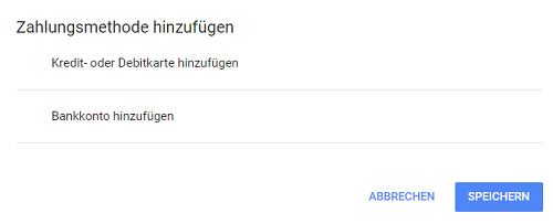 Google Ads Zahlungsmethode
