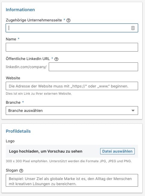 LinkedIn Fokusseite korrekt erstellen