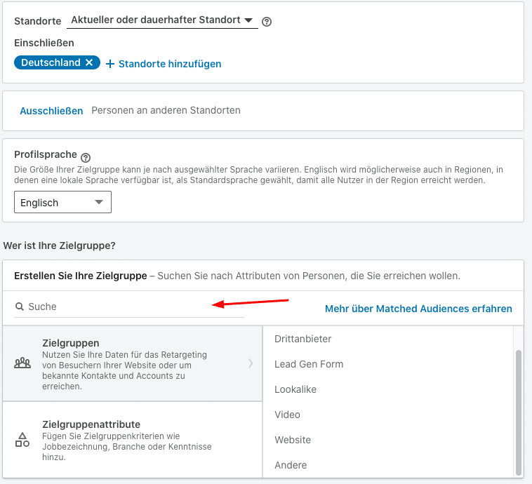 LinkedIn Ads Zielgruppe
