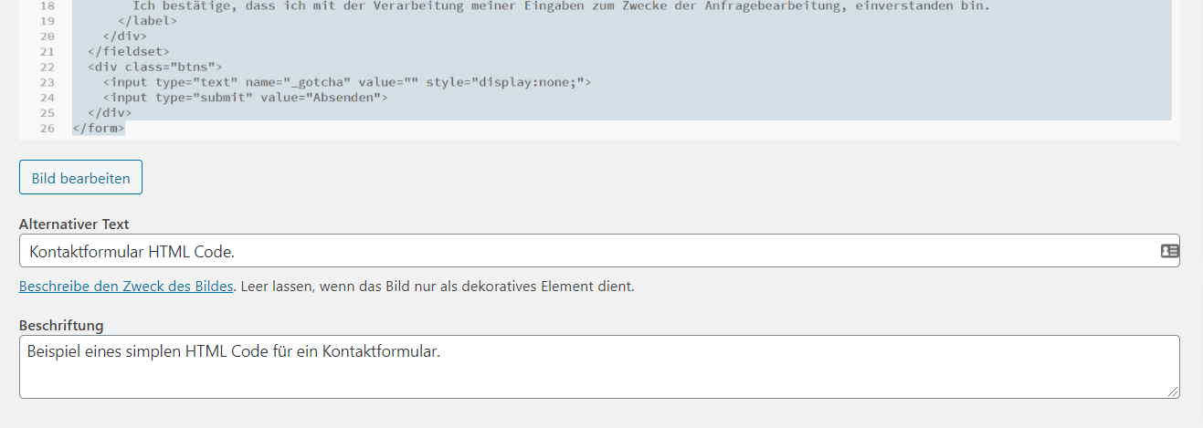 Ausschnitt des Wordpress Yoast SEO Plugins um Bilder in Wordpress direkt SEO zu optimieren.