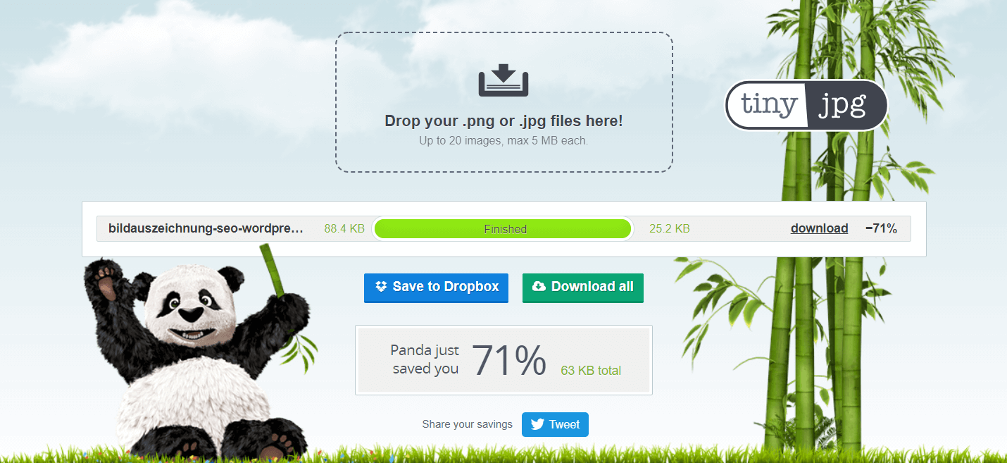 Screenshot eones Tools für Usability und Bilder SEO.