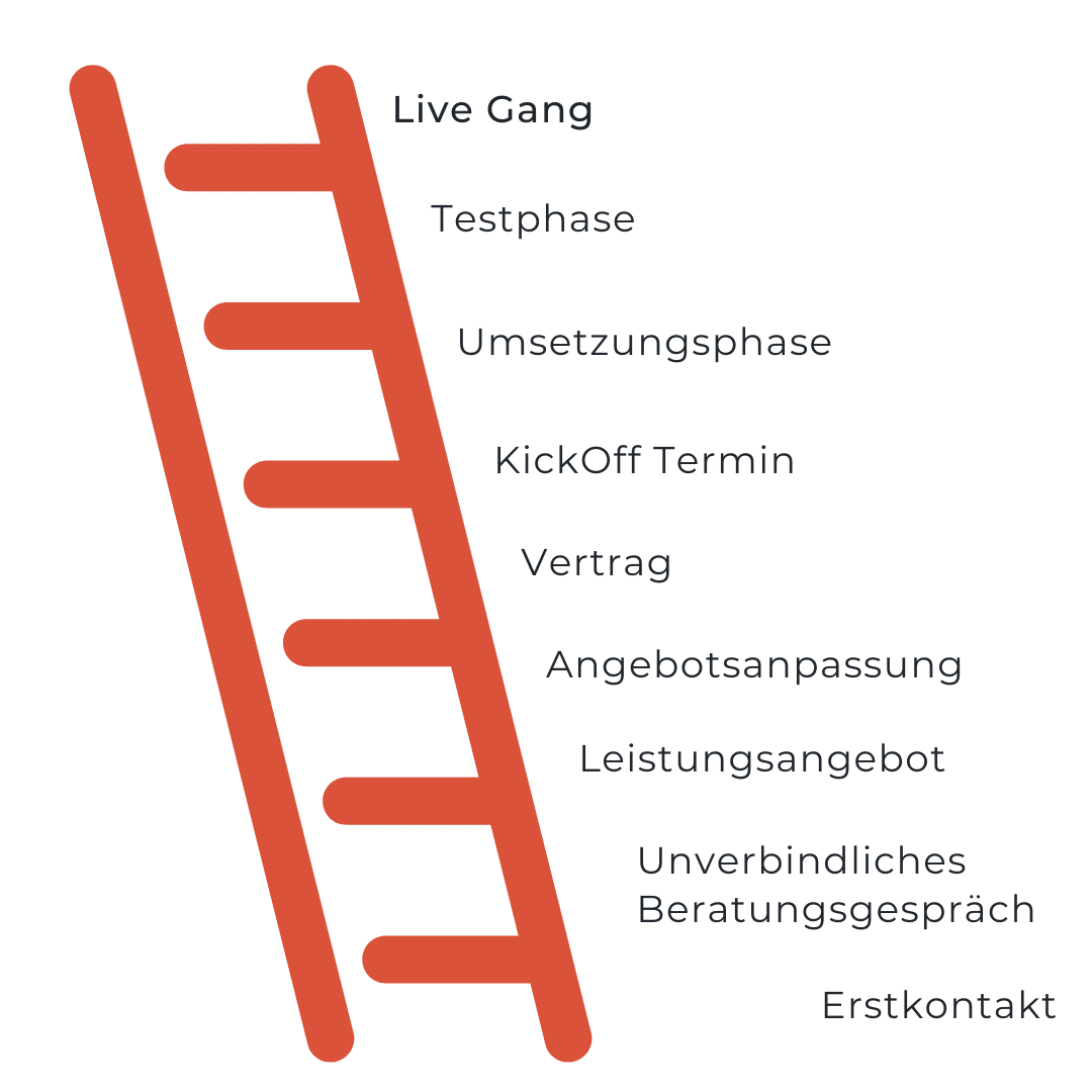 Leiter mit Schritten bei der Shopware Agentur Strategie