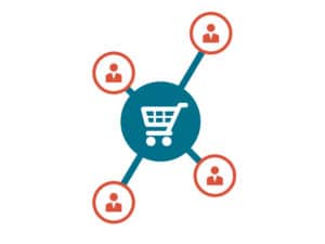 Warenkorb und Kunden als Icons für E-Commerce Lösungen
