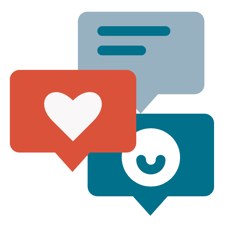 OffPage SEO Agentur - Social Signals Sprechblasen als Symbol für OffPage SEO Agentur - Social Signals