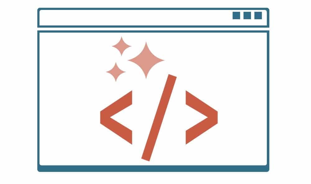 Bild einer Webseite mit Schnittstellen Symbol