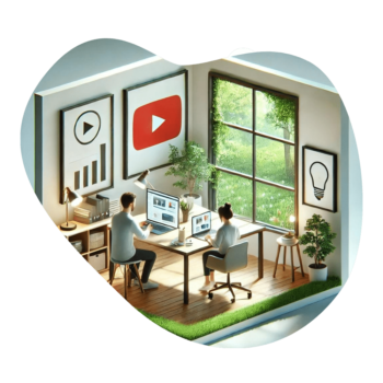 Content Marketing Manager sitzen in ihrer Agentur am Schreibtisch