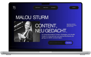 5-seitige Website am Beispiel an einer Homepage von einer Freelancerin
