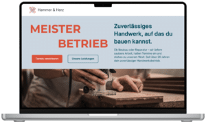 3-seitige Website am Beispiel der Homepage eines Handwerksbetriebes