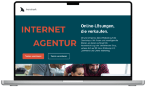 3-seitige Website am Beispiel der Ironshark Startseite