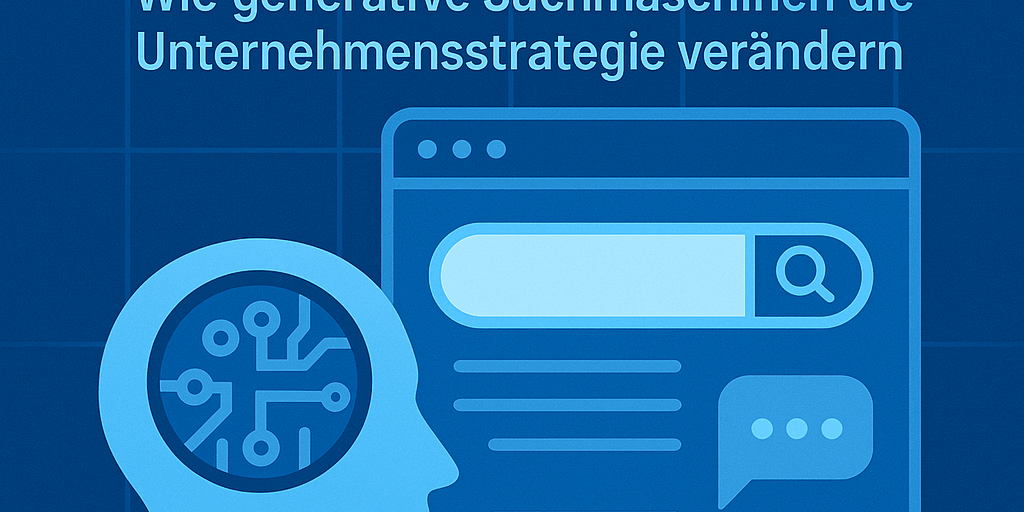 Schematische Darstellung eines Kopfes und einer Suchergebnisseite im Internet