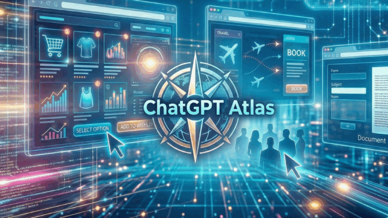Futuristisches Beitragsbild für den Blogbeitrag, der ChatGPT Atlas erklärt