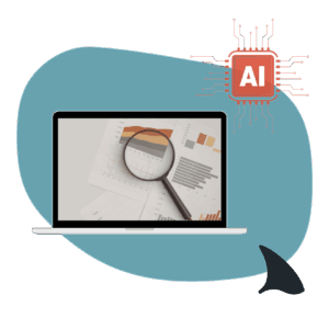 KI Sichtbarkeitsoptimierung für Websites, Schaubild mit Computer und AI Symbol