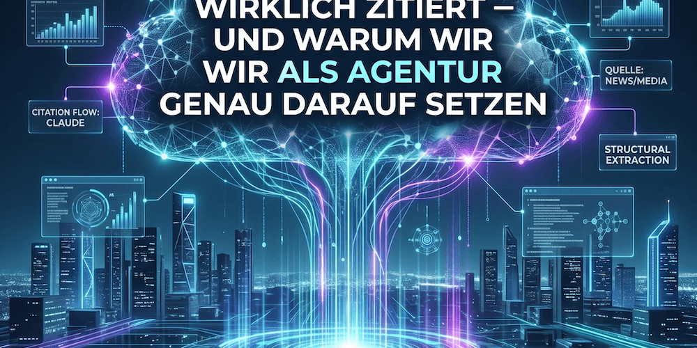 was-claude-zitiert Infografik: Was Claude zitiert – 379.321 Zitationen, 16.406 Domains, 64 % First-Party-Markenseiten aus der OtterlyAI-Studie.